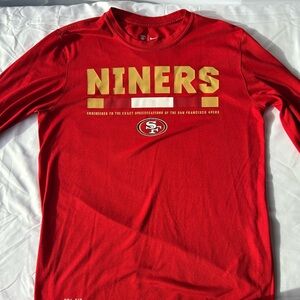 Nike Red and Gold Niners Long Sleeve Shirt.  M